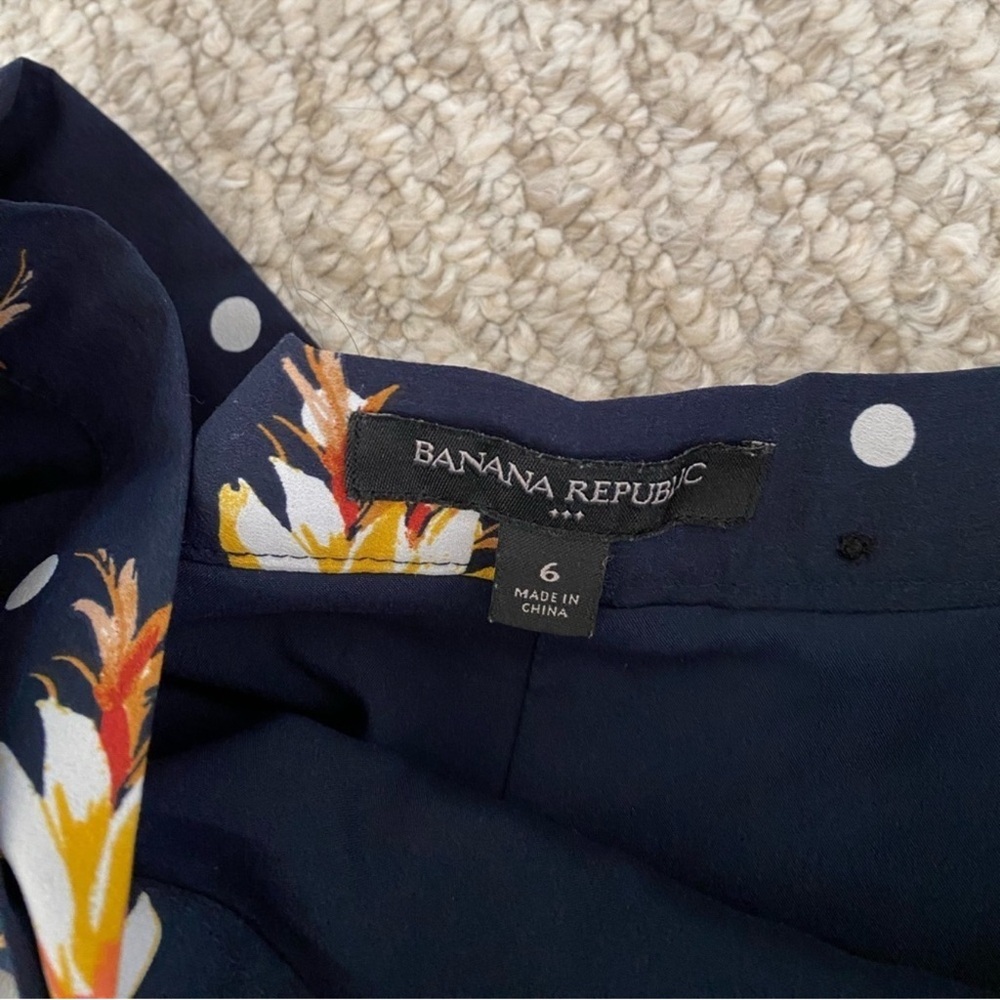 Banana Republic Navy Floral Polka Dot Midi Skirt - Picture 5 of 7